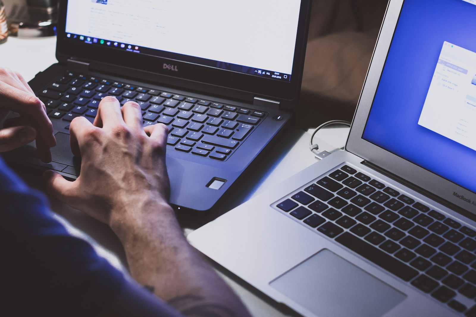 person using black laptop computer, cyber